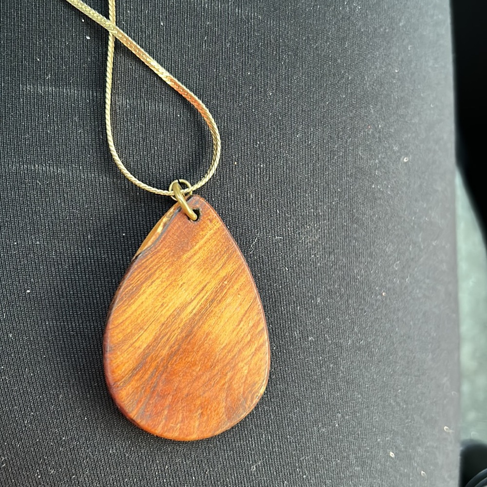 Mid Century Vintage Teak! Necklace